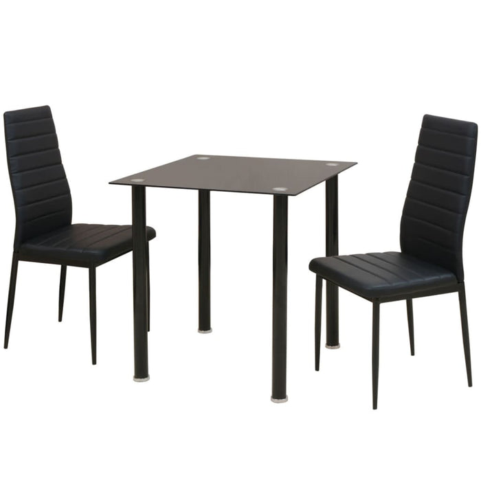 Set 3 pz Tavolo e Sedie da Pranzo Nero cod mxl 31334