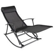 Sedia a Dondolo da Giardino in Acciaio e Textilene Nere cod mxl 18665