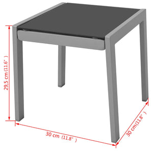 Lettini Prendisole con Tavolino in Alluminio Nero cod mxl 17141