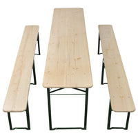 Tavolo da Birreria Pieghevole 2 Panche 220 cm Legno di Abete