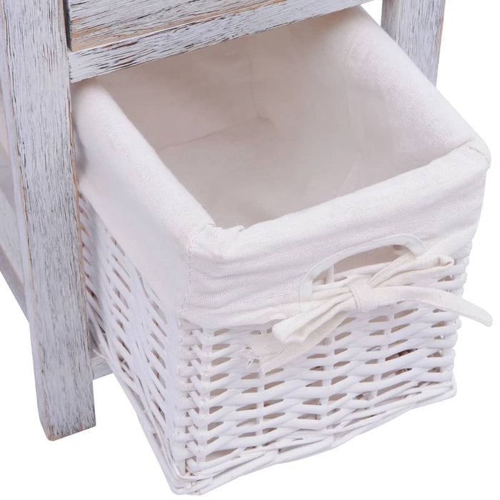 Comodino da Notte Set 2 pz in Legno Bianco 242867