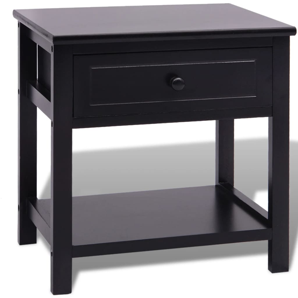Comodino in Legno Nero 242872