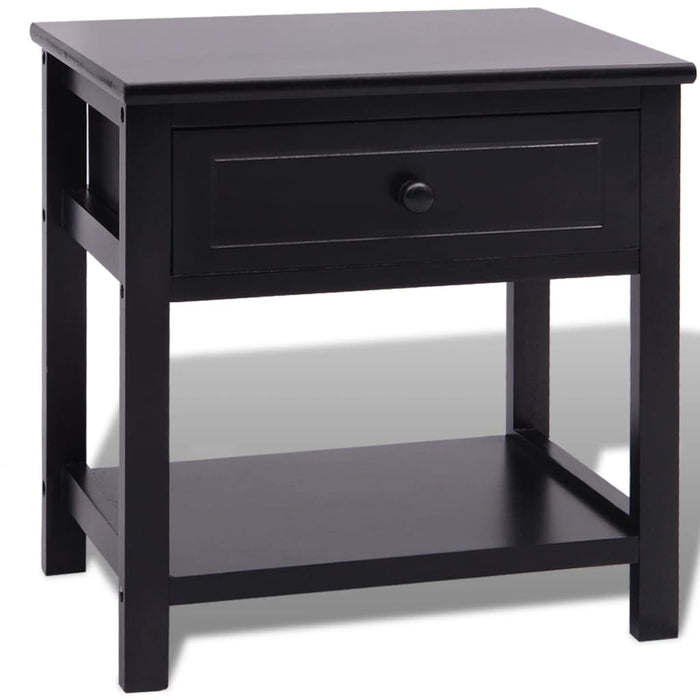 Comodino in Legno Nero 242872