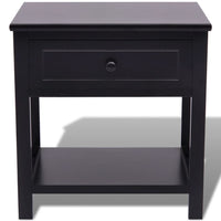 Comodino in Legno Nero 242872