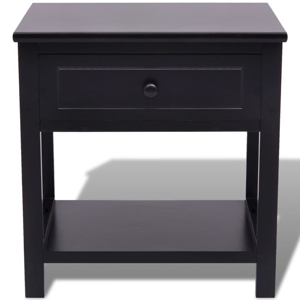Comodino in Legno Nero 242872