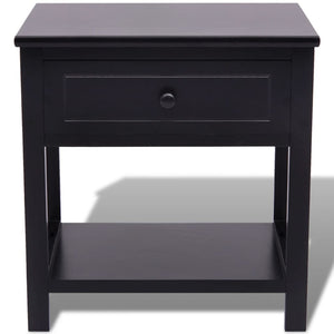 Comodino in Legno Nero 242872