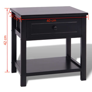 Comodino in Legno Nero 242872