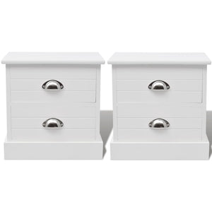 Comodini In Stile Francese 2 Pezzi-Set di 2 Tavolino da notte Bianco