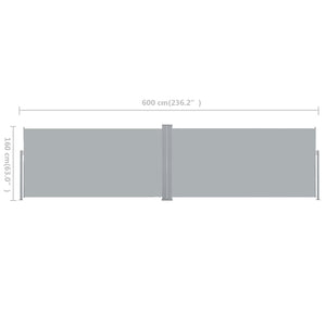 Tenda da Sole Laterale Retrattile 160x600 cm Grigia 42180