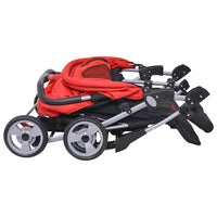 Passeggino Gemellare in Acciaio Rosso e Nero 10108