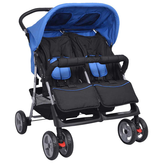 Passeggino Gemellare in Acciaio Blu e Nero cod mxl 69369