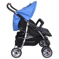 Passeggino Gemellare in Acciaio Blu e Nero cod mxl 69369