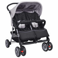 Passeggino Gemellare in Acciaio Grigio e Nero cod mxl 77826