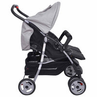 Passeggino Gemellare in Acciaio Grigio e Nero cod mxl 77826