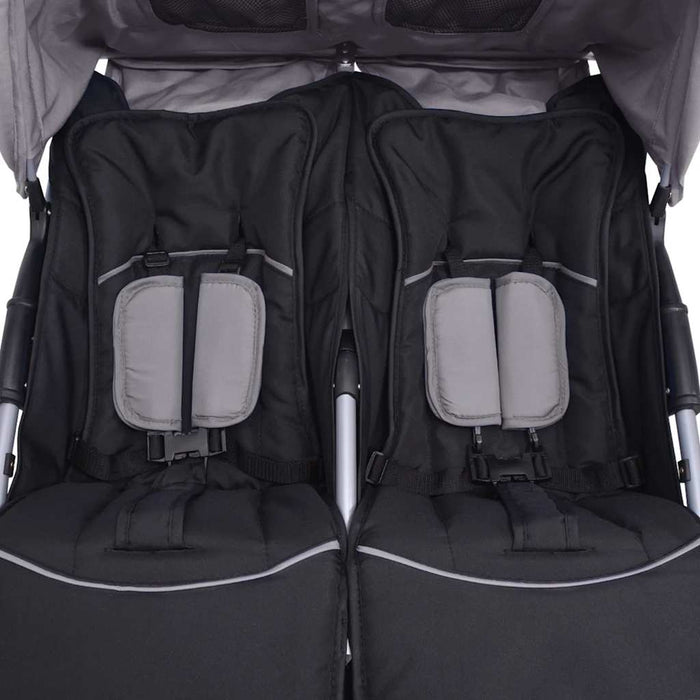 Passeggino Gemellare in Acciaio Grigio e Nero cod mxl 77826