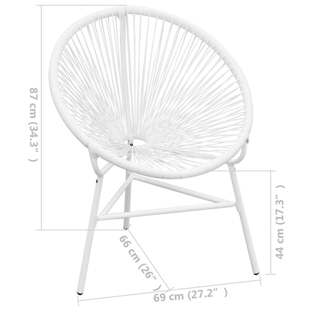 Sedia da Giardino Acapulco in Polyrattan Bianco 42072