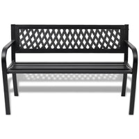 Panca da giardino mobili da giardino per esterni terrazza 118 x 50 x 75 cm acciaio nero 02_0011188