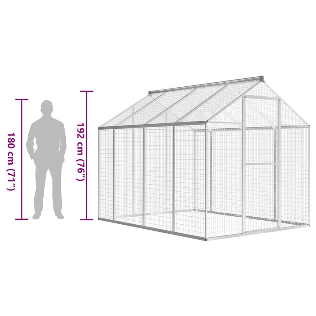 Voliera da Giardino in Alluminio 178x242x192 cm 170349