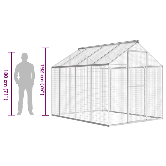 Voliera da Giardino in Alluminio 178x242x192 cm 170349