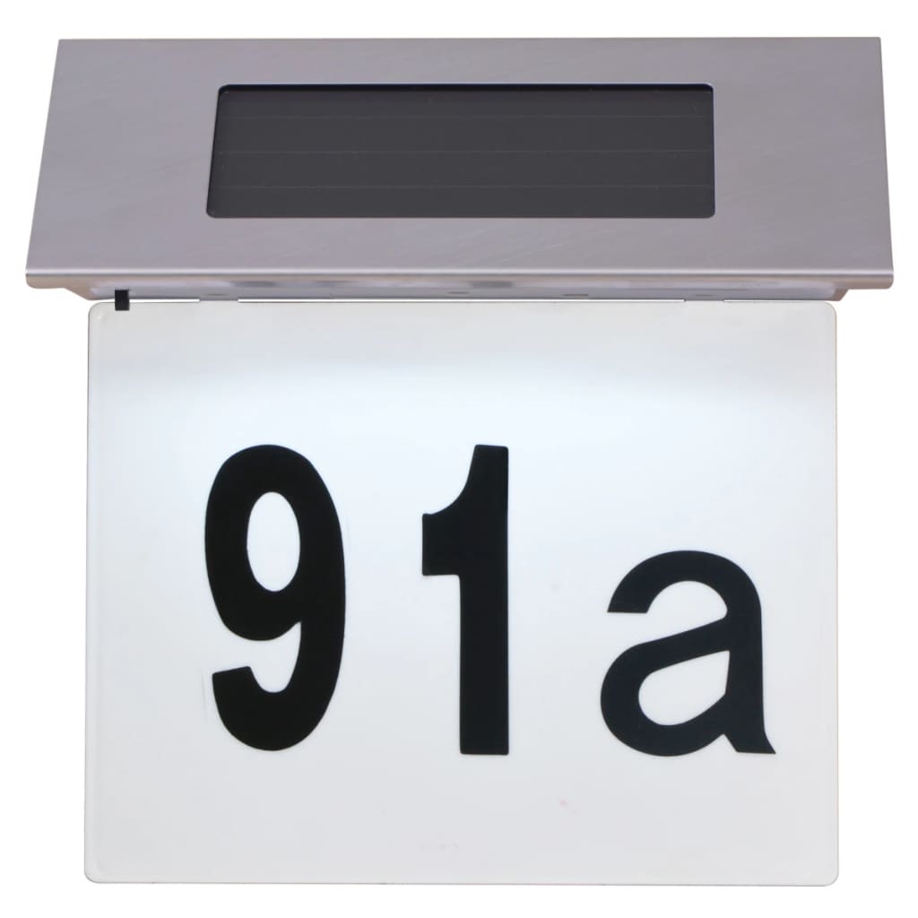 Luce Solare a LED per Numero Civico in Acciaio Inossidabile 42340