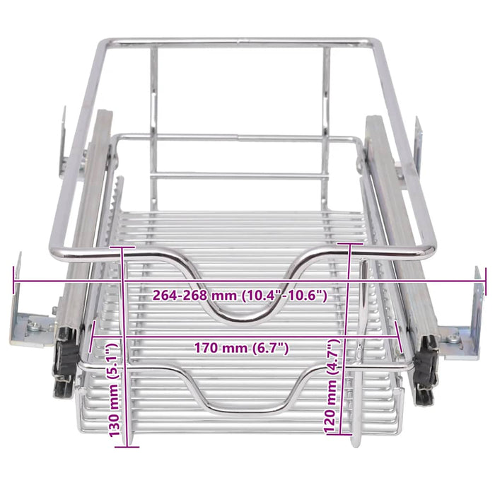 Cestelli a Rete Scorrevoli 2 pz Argento 300 mm 50478