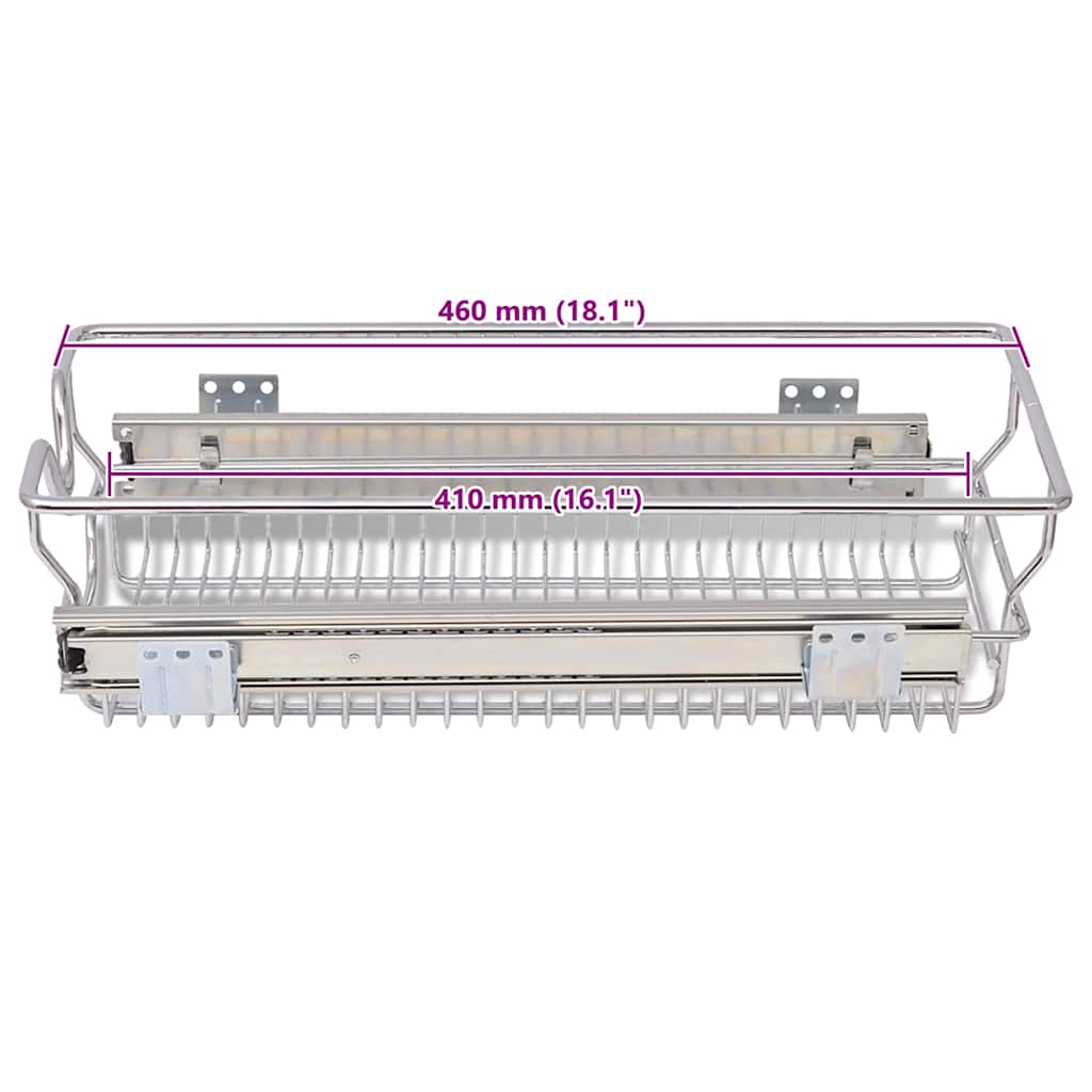 Cestelli a Rete Scorrevoli 2 pz Argento 300 mm 50478