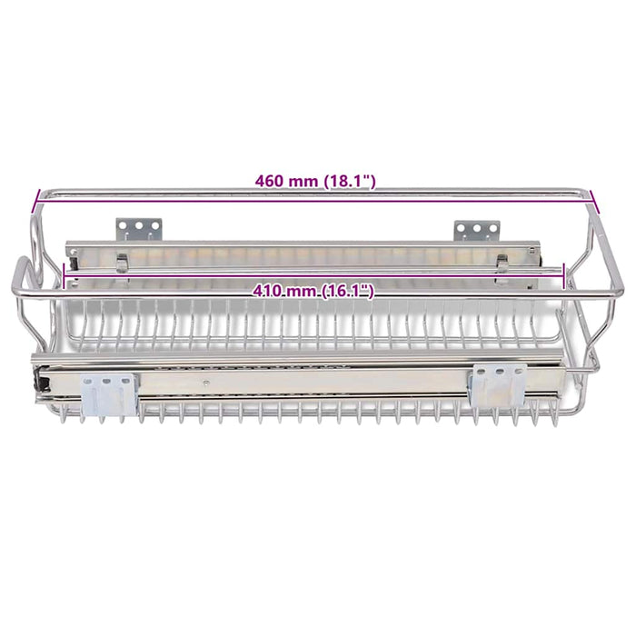 Cestelli a Rete Scorrevoli 2 pz Argento 300 mm 50478