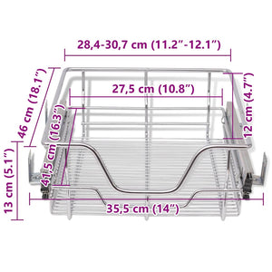 Cestelli a Rete Scorrevoli 2 pz Argento 400 mm 50479
