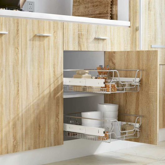 Cestelli a Rete Scorrevoli 2 pz Argento 400 mm 50479