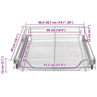 Cestelli a Rete Scorrevoli 2 pz Argento 600 mm 50481