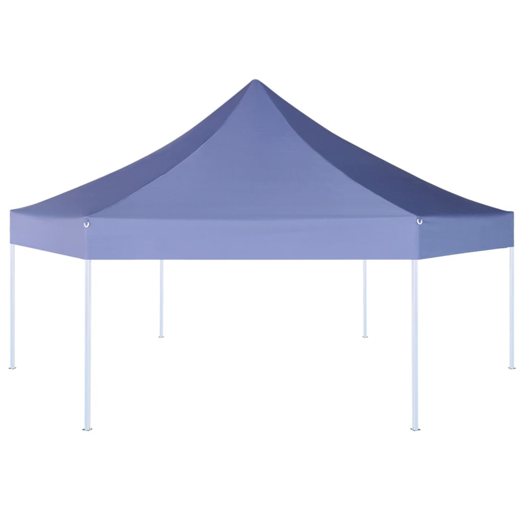 Gazebo Pieghevole Esagonale Pop-Up Blu Scuro 3,6x3,1 m 42107