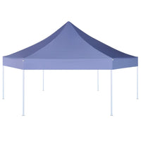 Gazebo Pieghevole Esagonale Pop-Up Blu Scuro 3,6x3,1 m 42107