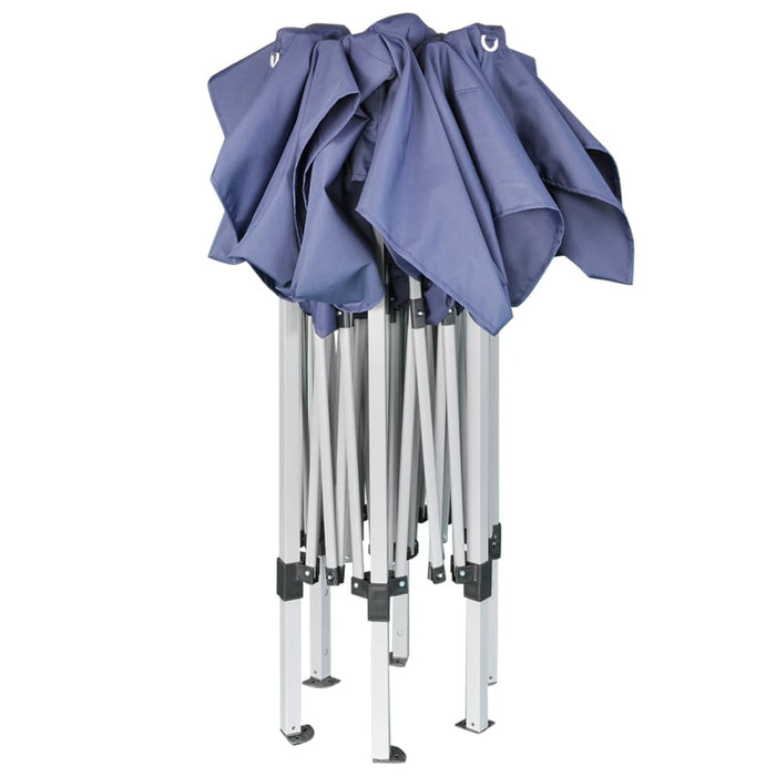 Gazebo Pieghevole Esagonale Pop-Up Blu Scuro 3,6x3,1 m 42107