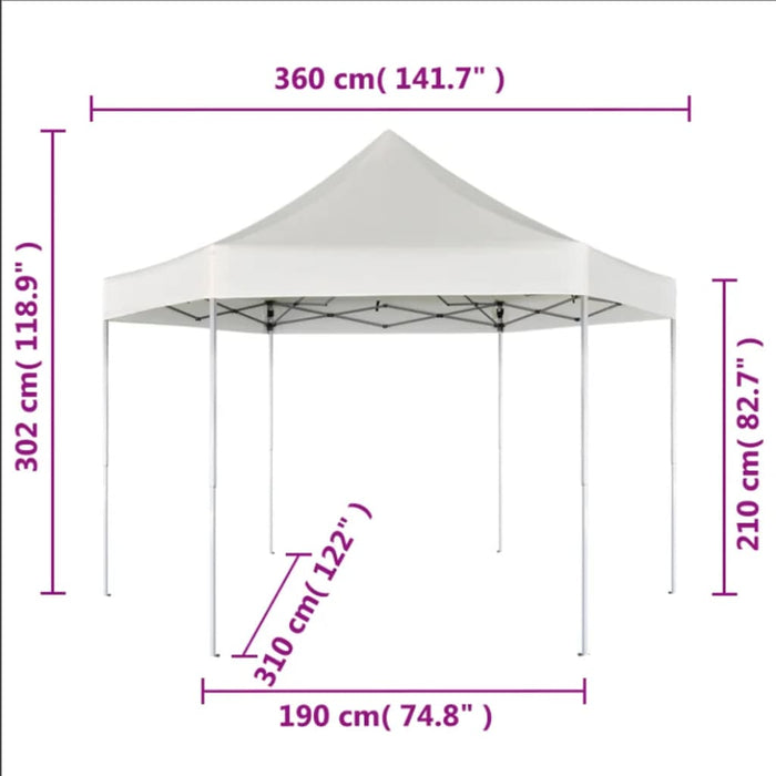 Gazebo Pieghevole Esagonale Pop-Up Blu Scuro 3,6x3,1 m 42107