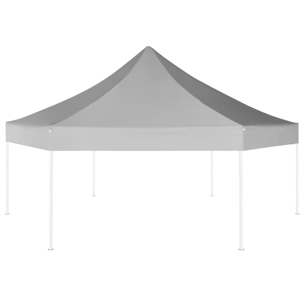 Gazebo Pieghevole Esagonale Pop-Up Grigio 3,6x3,1 m 42108