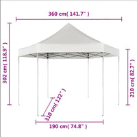 Gazebo Pieghevole Esagonale Pop-Up Grigio 3,6x3,1 m 42108