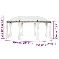 Gazebo Bianco Crema 530x350x265 cm cod mxl 66816