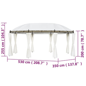 Gazebo Bianco Crema 530x350x265 cm cod mxl 66816