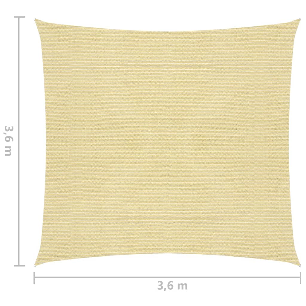 Vela parasole quadrata 3,6 x 3,6 m HDPE beige 02_0008584