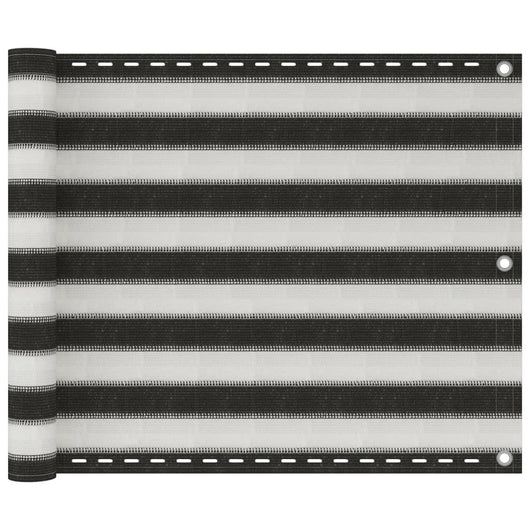 Paravento per balcone protezione privacy schermo privacy in HDPE 75 x 400 cm antracite e bianco 02_0010157