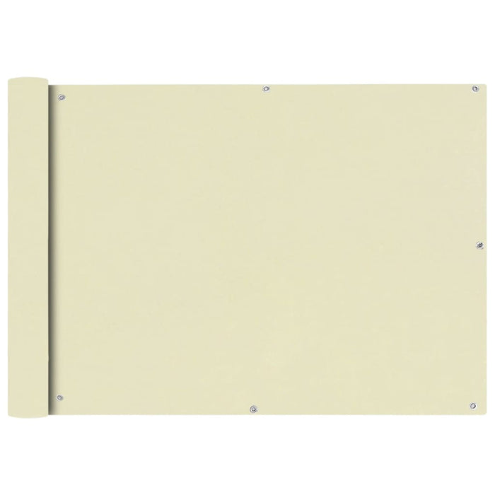 Paravento da Balcone in Tessuto Oxford 75x600 cm Crema