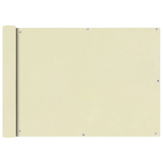 Paravento per balcone protezione privacy paravento in tessuto Oxford 75 x 600 cm crema 02_0010172