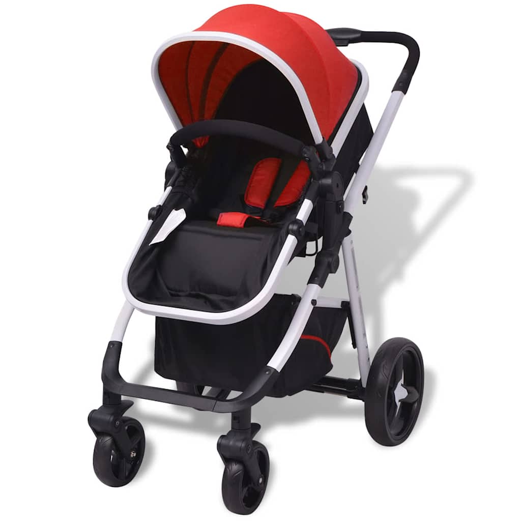 Passeggino 3 in 1 in Alluminio Rosso e Nero 10114