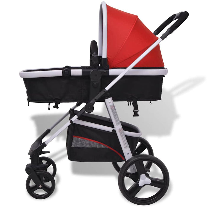 Passeggino 3 in 1 in Alluminio Rosso e Nero 10114