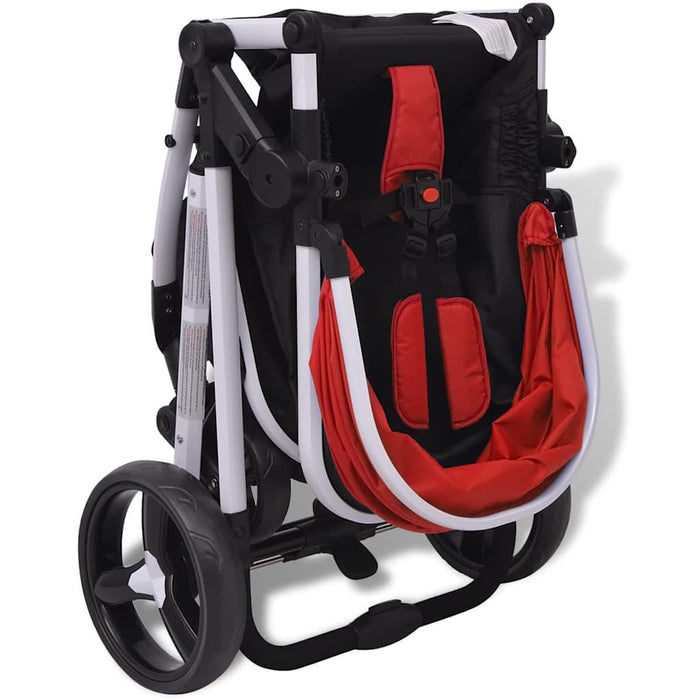 Passeggino 3 in 1 in Alluminio Rosso e Nero 10114