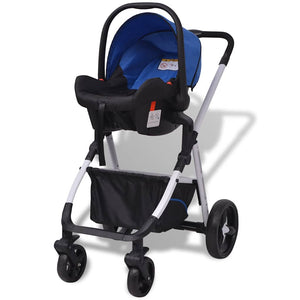 Passeggino 3 in 1 in Alluminio Blu e Nero 10115
