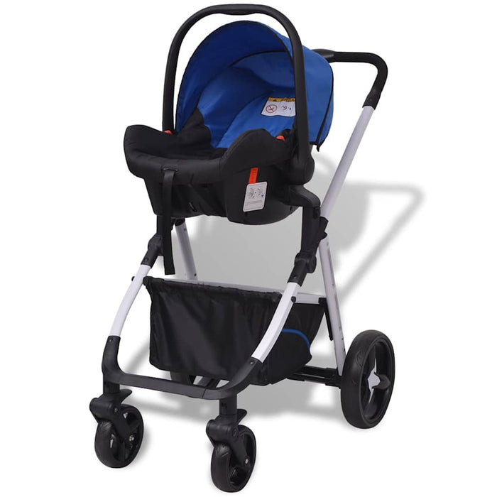 Passeggino 3 in 1 in Alluminio Blu e Nero 10115