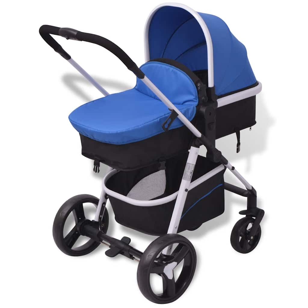 Passeggino 3 in 1 in Alluminio Blu e Nero 10115