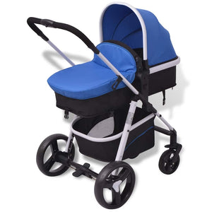 Passeggino 3 in 1 in Alluminio Blu e Nero 10115