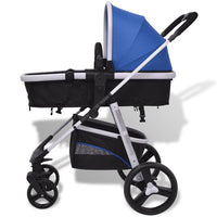 Passeggino 3 in 1 in Alluminio Blu e Nero 10115